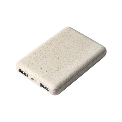 Competitive price mobile charger power bank wireless usb portable wheat straw power bank 5000mah